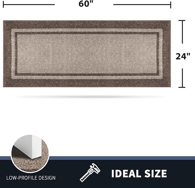 PURRUGS Dirt Trapping Door Mat 24" x 60", Non-Slip Machine Washable Entryway Rug - Image 2