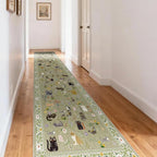 2x12 Washable Rug Runner, Non Slip Low Pile Hallway Cat Runner Rug, Stain - Image 6