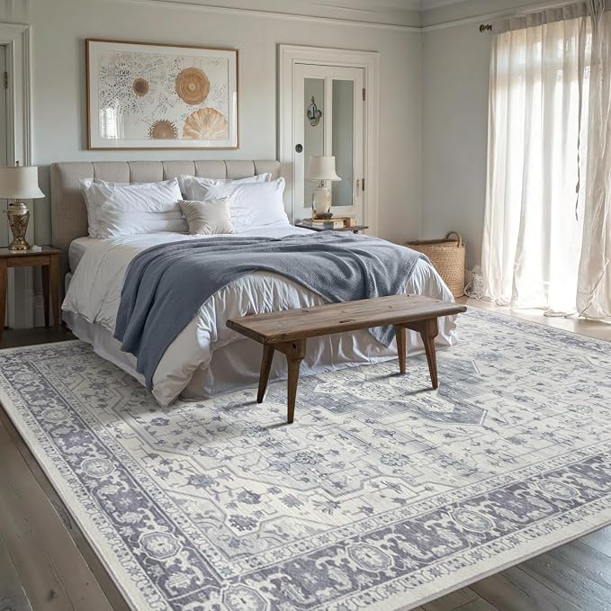 Rugxara 8x10 Washable Area Rug for Living Room, Extra Large Vintage Boho Rugs - Image 4
