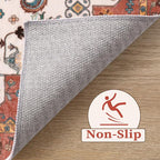 SERISSA Area Rug 4x6 Boho Rugs for Bedroom, Vintage Orange Washable Non Slip Rug - Image 3