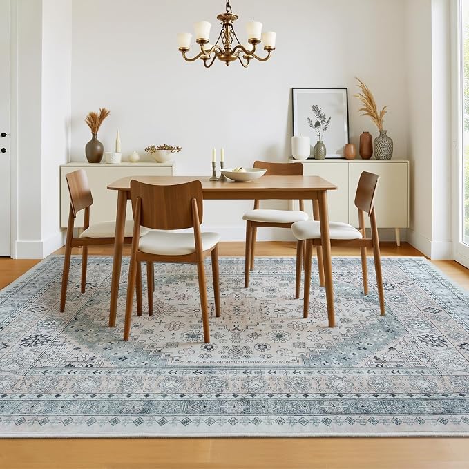 6x9 Washable Area Rugs, Large Living Room Rug, Vintage Boho Carpet, Non Slip - Image 5