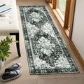 Moynesa Washable Black and White Runner Rug by Moynesa
