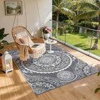 Pauwer Waterproof Outdoor Rug 6x9, Reversible Plastic Straw Patio Camping Rug - Image 6