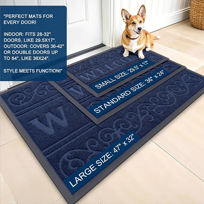 OLANLY Welcome Door Mat Indoor Outdoor Entrance, Heavy Duty Sturdy Front Door - Image 2