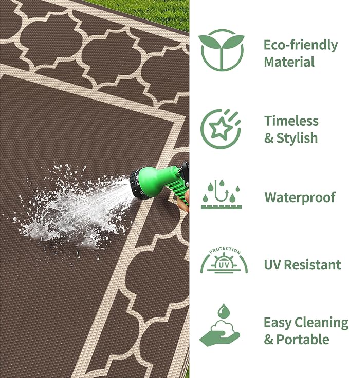 GENIMO 5' x 8' Outdoor Rug Waterproof - Image 9