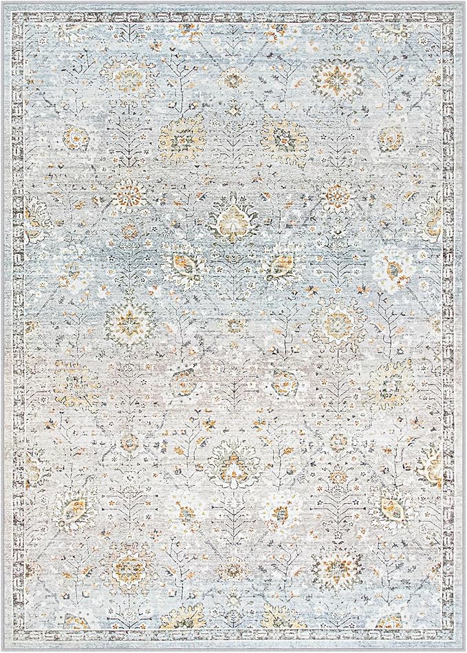 Lahome Flavie Boho Light Blue Area Rug 5x7 - Image 8