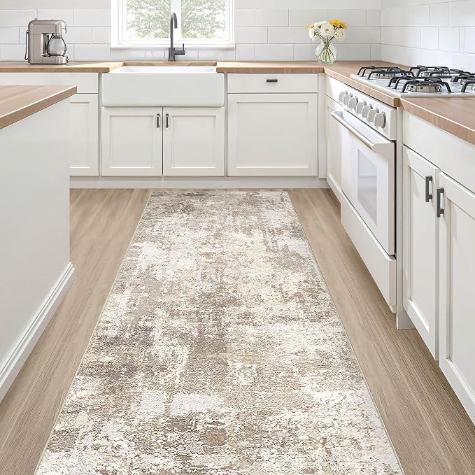 Runner Rug Kitchen Washable Rugs: 2x6 Non-Slip Abstract Soft Modern Stain by LOONGRUG
