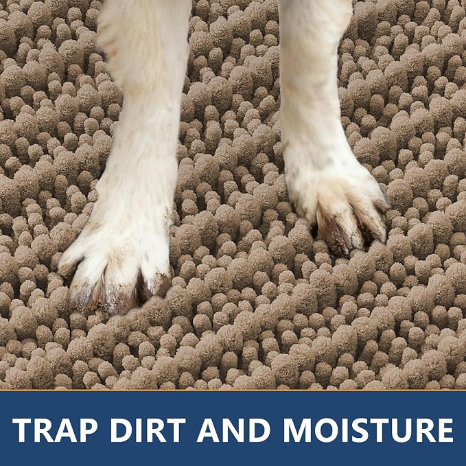 Smiry Dog Door Mat for Muddy Paws 71x46, Absorbent Dirt Trapper, Non-Slip - Image 4