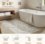 cotiled 3x5 Area Rug Machine Washable Vintage Carpet - Image 7