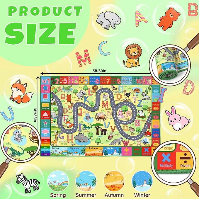3x5 Feet Educational Area Rug Kids Rugs - Image 2