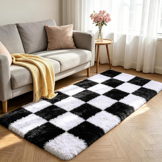 Shag Runner Rug for Bedroom Living Room 2x6 Upgrade Non-Slip Fluffy Soft - Image 2