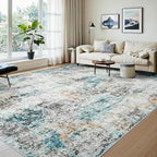 Area Rugs 9x12 Living Room: Large Soft Washable Rug Modern Abstract Anti-Skid - Image 2