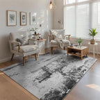 Ompaa Living Room Rug 5x8 Ink Black Area Rug Machine Washable Boho Rug Non Slip - Image 4