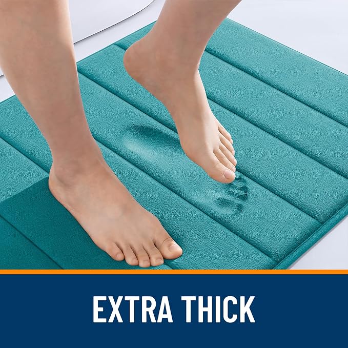 OLANLY Memory Foam Bath Mat 35x16, Super Soft Absorbent Bathroom Rugs, Quick Dry - Image 6