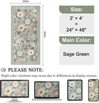 DUKINO 2x4 Rug for Entryway, Washable Kitchen Floral Runner Rug - Image 2