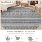 cotiled 8x8 Round Area Rugs Living Room Rug: Washable Boho Rugs - Image 8