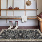 Black Entryway 2x5 Runner Rug, Small Throw Runners by HazoHaus
