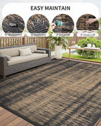 MontVoo Outdoor Rug Waterproof 6x9 ft Outdoor Carpet Patio Rug Mat Reversible - Image 6