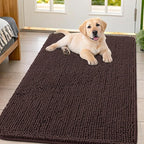 Smiry Dog Door Mat for Muddy Paws 47x32, Absorbent Dirt Trapper, Non-Slip by Smiry