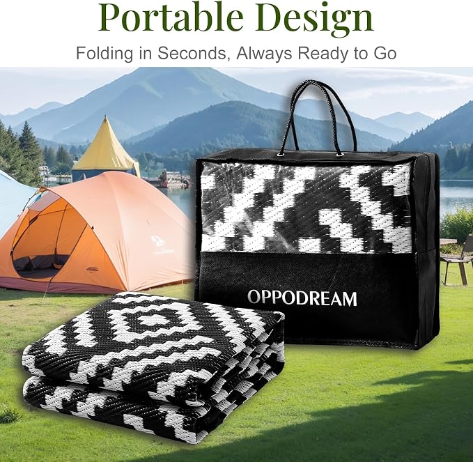 OPPODREAM Outdoor Rug 5x7 Ft, Waterproof Outdoor Plastic Straw Rug - Image 5