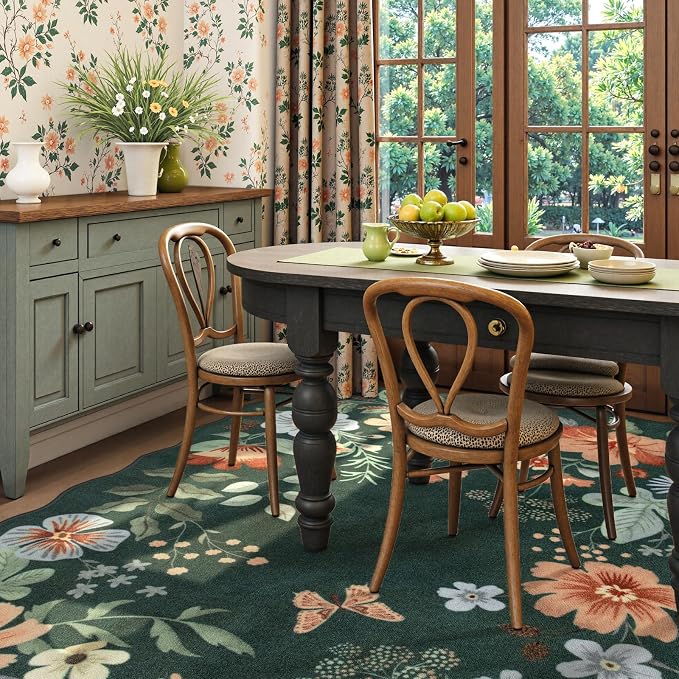 Lahome Floral Washable 6x9 Area Rugs, Soft Bedroom Rug - Image 3