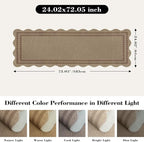 Scalloped Easy Jute 2x6 Kitchen Runner Rug, Washable Rugs - Image 2