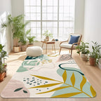 Area Rug 5x7 Washable Rug, Machine Washable Tropical Plam Leaves Rugs - Image 7
