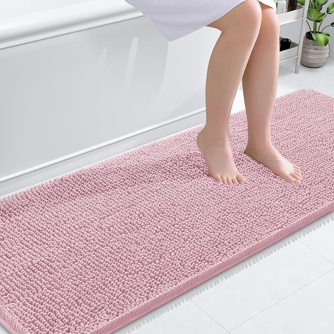 OLANLY Bathroom Runner Rugs 70x24, Soft Absorbent Chenille Bath Rugs, Rubber by OLANLY