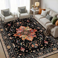 RELEANY Area Rugs 5'x7' Washable Non-Slip, Floral Vintage Distress Medallion by RELEANY