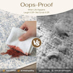 2x12 Washable Neutral Runner Rug Blue Vintage Hallway Kitchen Carpet Non-Slip - Image 5
