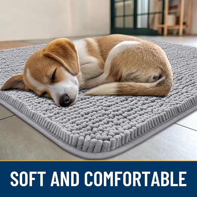 Smiry Dog Door Mat for Muddy Paws 36x24, Absorbent Dirt Trapper, Non-Slip - Image 2