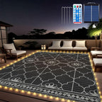 8x10Ft Outdoor Rug, Solar Powered Outdoor Rug by Capybland