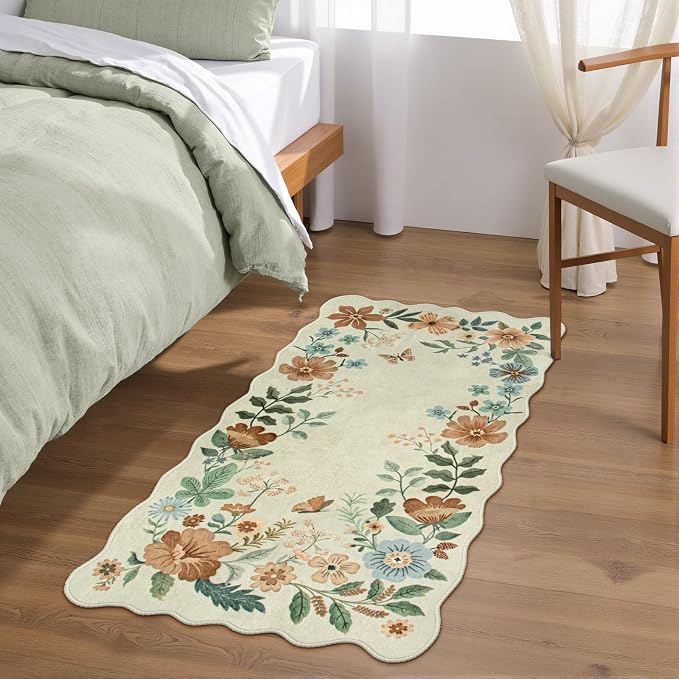 Lahome Floral Entryway Rug, 2x4 Washable Kitchen Rugs Non Slip Ultra-Thin - Image 3
