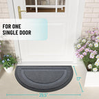 OLANLY Half Circle Door Mat Indoor Outdoor Entrance Welcome, Waterproof - Image 2