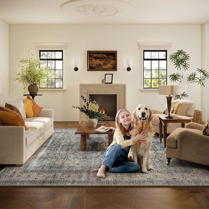 Machine Washable Living Room Rug: 8x10 Area Rugs - Image 6