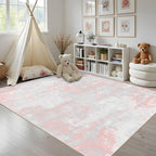 Latte&Fog Large 6x9 Pink Rugs, Modern Abstract Washable Area Rugs - Image 4