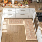 Collive Kitchen Mats Cushioned Anti Fatigue, Fall Vintage Floral Kitchen Rug - Image 9