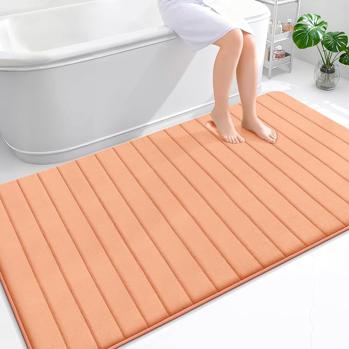 OLANLY Memory Foam Bath Mat 70x46, Super Soft Absorbent Bathroom Rugs, Quick Dry by OLANLY