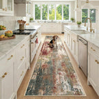 RELEANY Washable Area Rugs 2'6"x10 Non-Slip Modern Abstract Soft by RELEANY