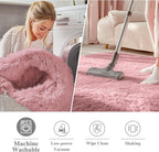 OLANLY Pale Pink Round Rugs for Bedroom - Image 2