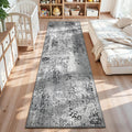 2x12 Grey Rug Runners for Hallways Kitchen Runner Rug Non Slip Washable Black by OmpaaHomeDecor