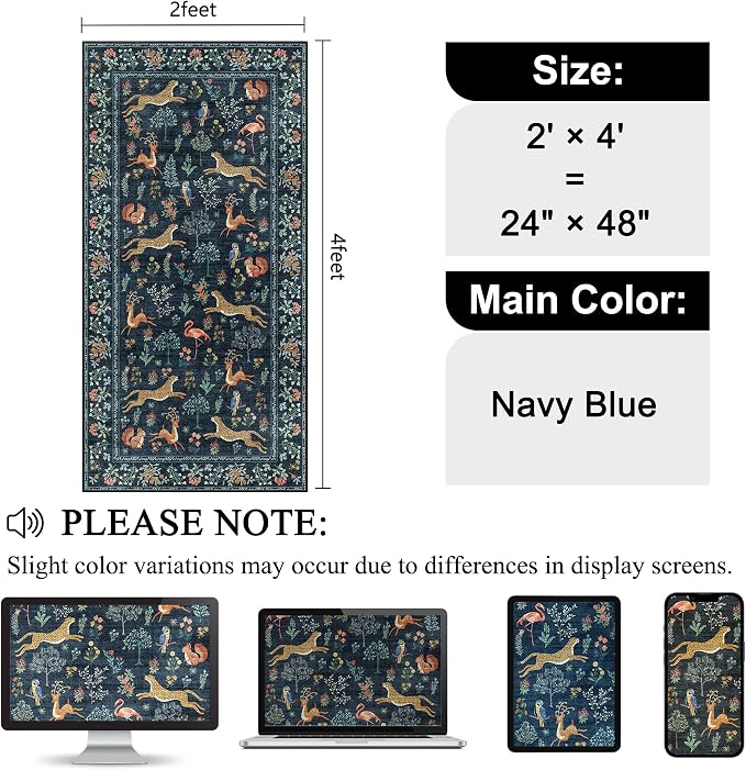 DUKINO 2x4 Rug for Hallway, Washable Kitchen Runner Rug - Image 2