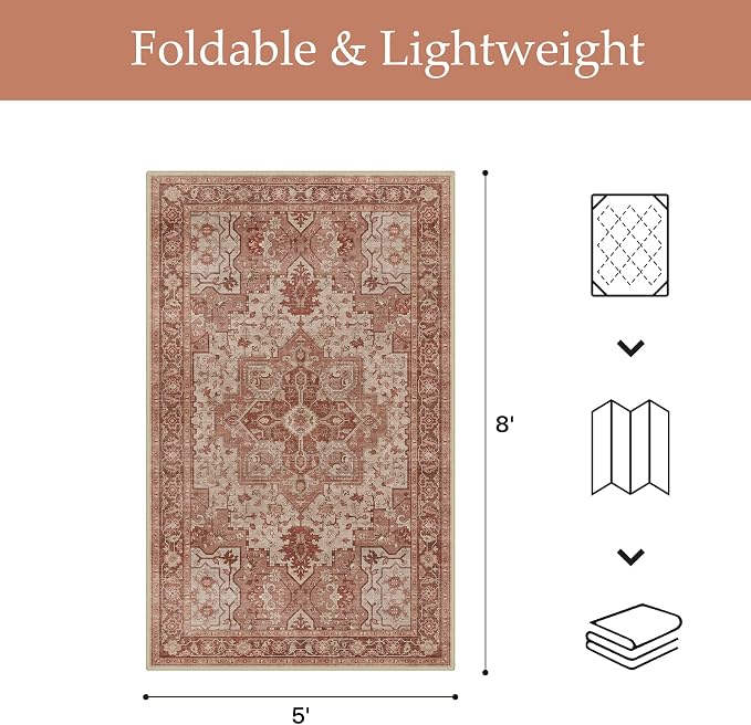 GENIMO Outdoor & Indoor Area Rug 5'x8', Waterproof, Non-Shedding, Easy Cleaning - Image 2