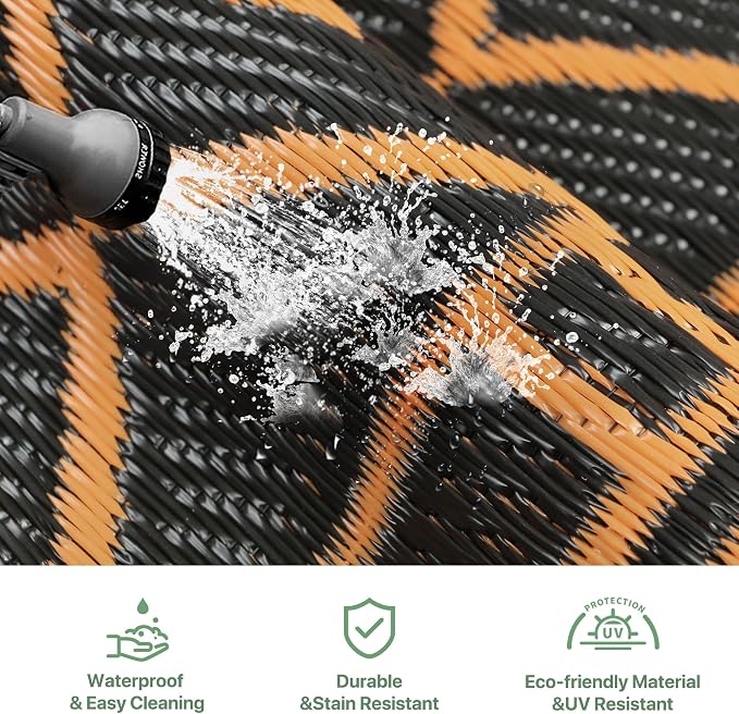 GENIMO Outdoor Rug Waterproof for Patio Decor, Outside Area Mat for Rv - Image 5