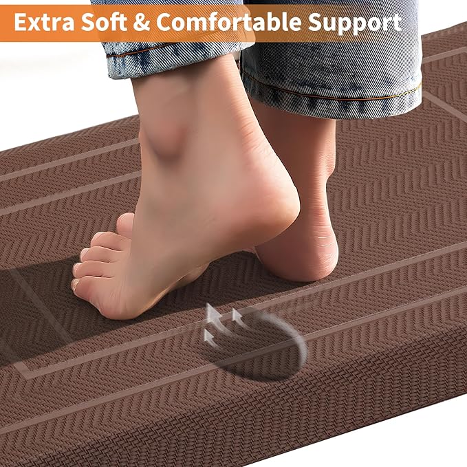 UKISS 9/10"" Extra Thick Cushioned Anti Fatigue Kitchen Mat, Waterproof High - Image 3