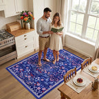 Area Rug Living Room Rugs: Floral 3x5 Washable Rug Vintage Soft Boho Non-Slip - Image 3