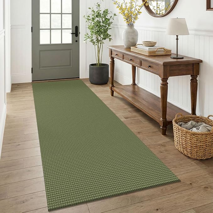 KOZYFLY Woven 3x7 Washable Kitchen Runner Rug, Non Slip Wide Runners by KOZYFLY