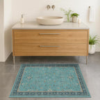 2x4 Washable Teal Throw Rugs for Entryway Indoor - Image 3