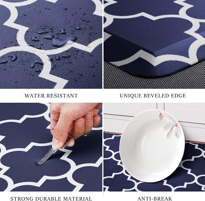 WISELIFE Kitchen Runner Rugs Anti-Fatigue mats, 17.3"x 28", Non Slip Waterproof - Image 4