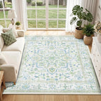 CAPALOCA Machine Washable Rugs Nursery Rug Sq6ft Cute Girl Non Slip Low Pile - Image 2